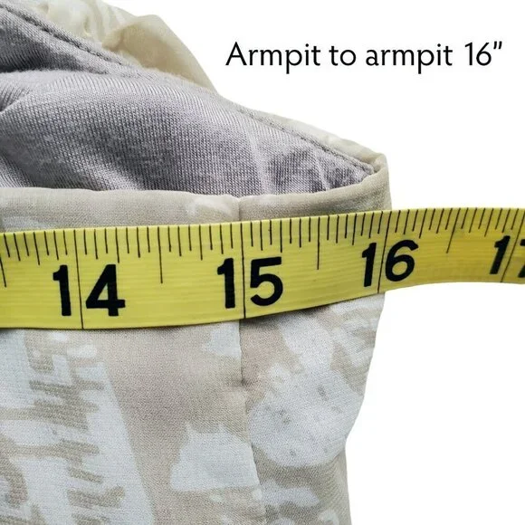 Soft Surroundings Summer Breeze Tan & Grey Abstract Sleeveless Lined Maxi Dress - Picture 13 of 16